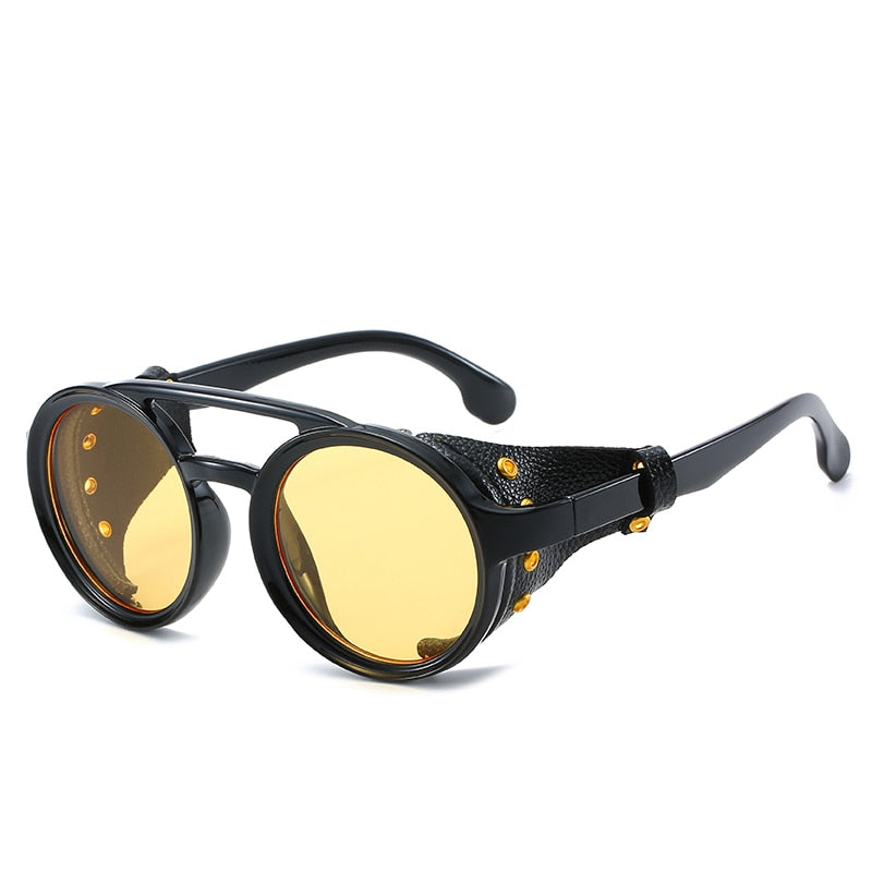 Steampunk Round Sunglasses – Vintage Retro Metal Frame UV Protection Eyewear