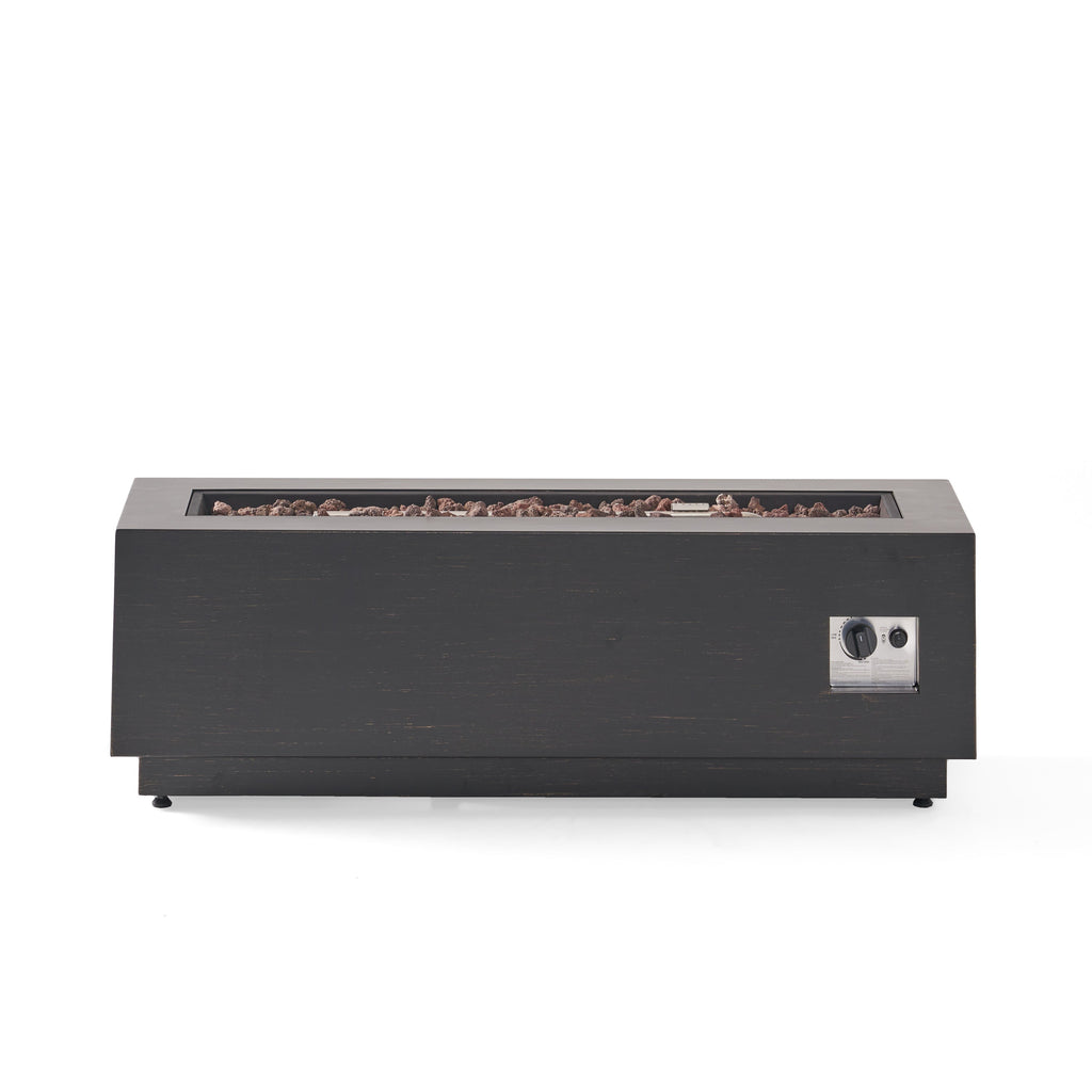 Modern Dark Grey 40' Outdoor Iron Propane Fire Pit