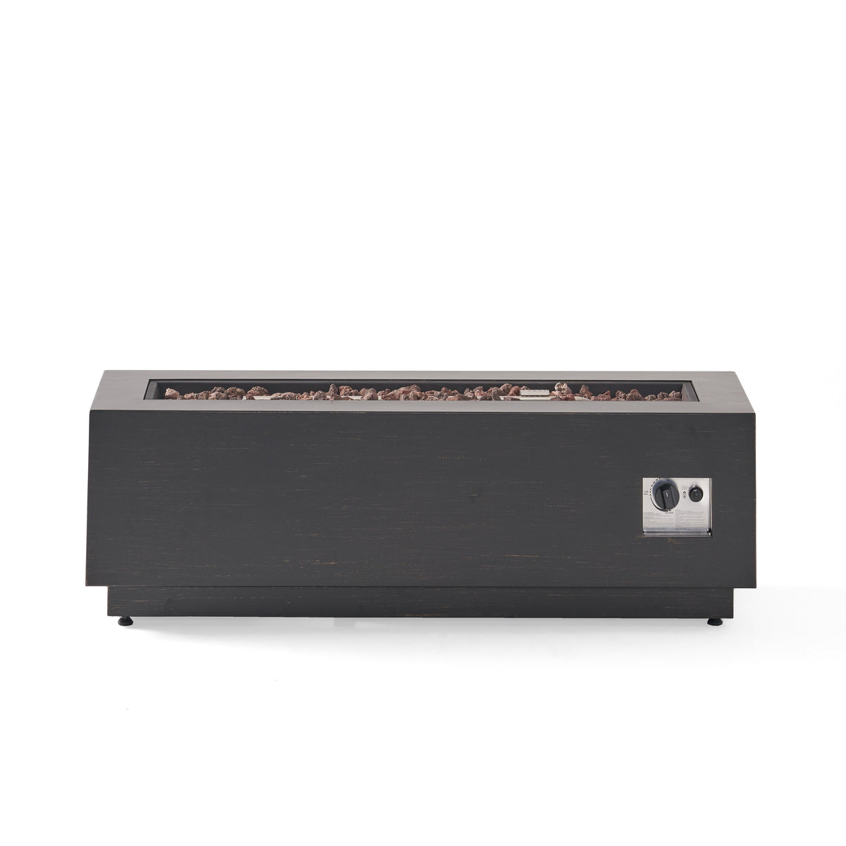 Modern Dark Grey 40' Outdoor Iron Propane Fire Pit