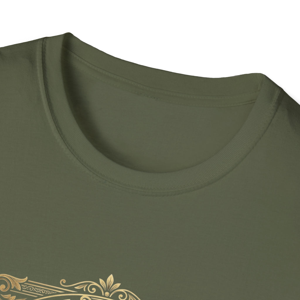 BDOS-Roman Numeral-UTShirt1 — Vintage Gold Ornate Crest "All Things" Design