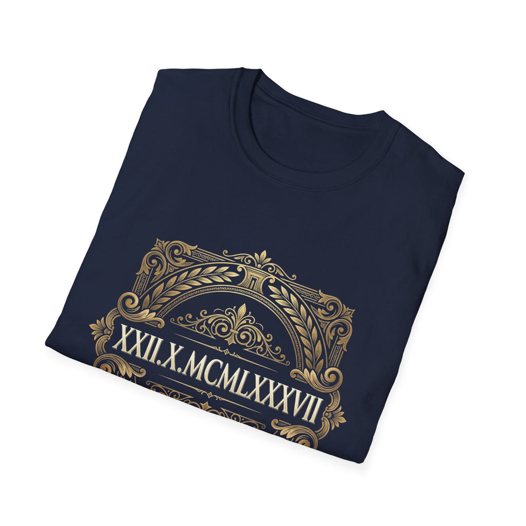 BDOS-Roman Numeral-UTShirt1 — Vintage Gold Ornate Crest "All Things" Design
