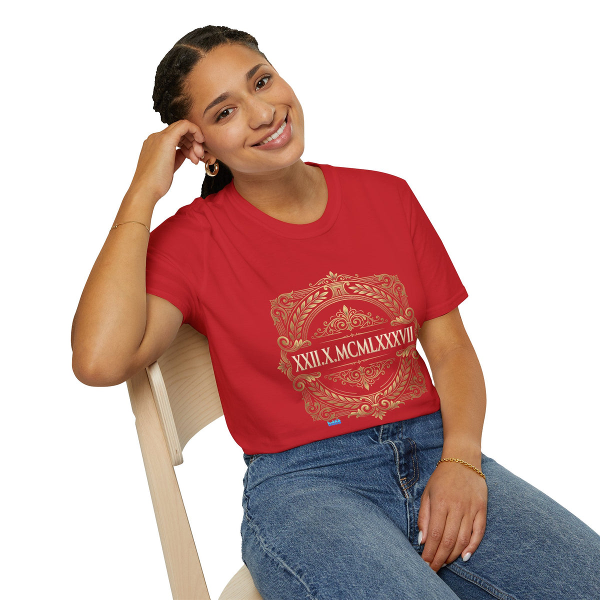 BDOS-Roman Numeral-UTShirt1 — Vintage Gold Ornate Crest "All Things" Design