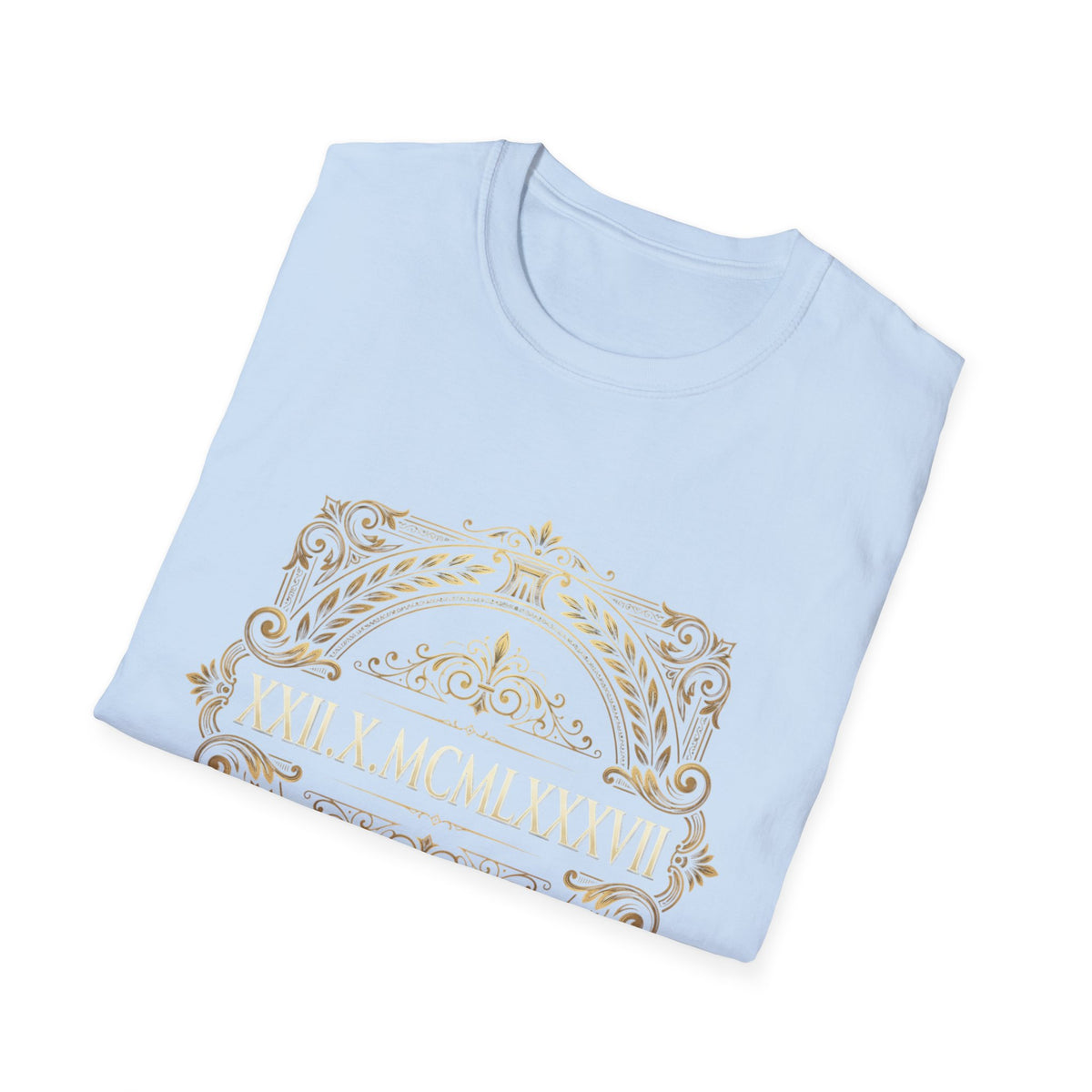 BDOS-Roman Numeral-UTShirt1 — Vintage Gold Ornate Crest "All Things" Design