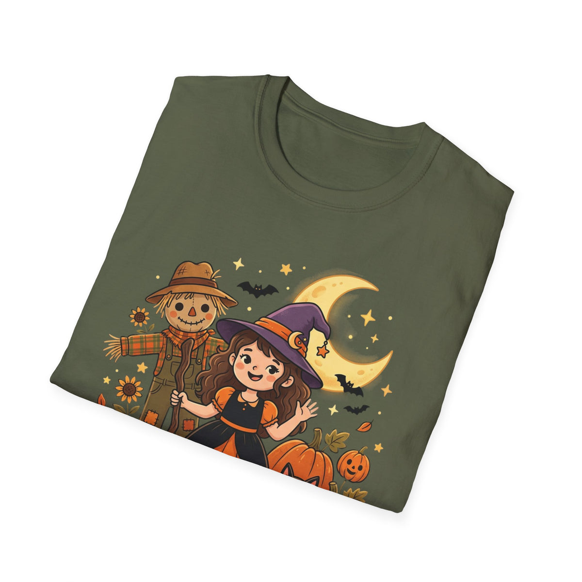 BDOS-Cute Halloween-WTShirt1 - Cute Witch, Black Cat & Pumpkin Fall Tee - Holiday Collection
