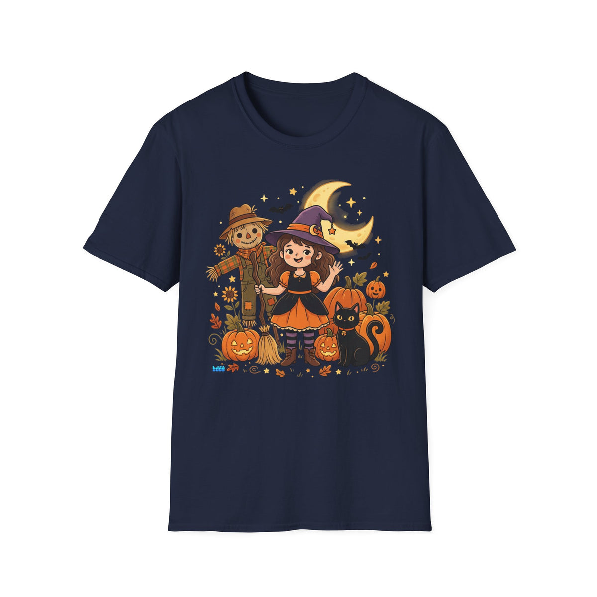 BDOS-Cute Halloween-WTShirt1 - Cute Witch, Black Cat & Pumpkin Fall Tee - Holiday Collection