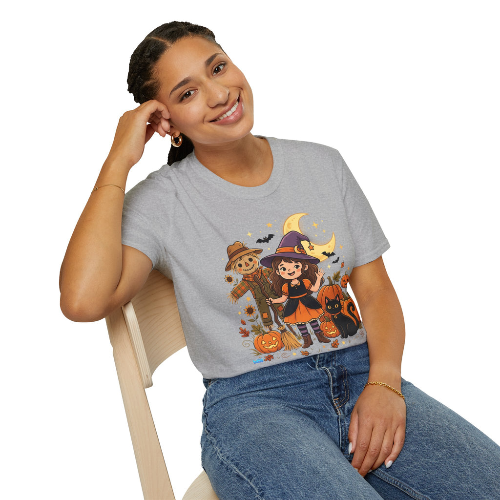 BDOS-Cute Halloween-WTShirt1 - Cute Witch, Black Cat & Pumpkin Fall Tee - Holiday Collection