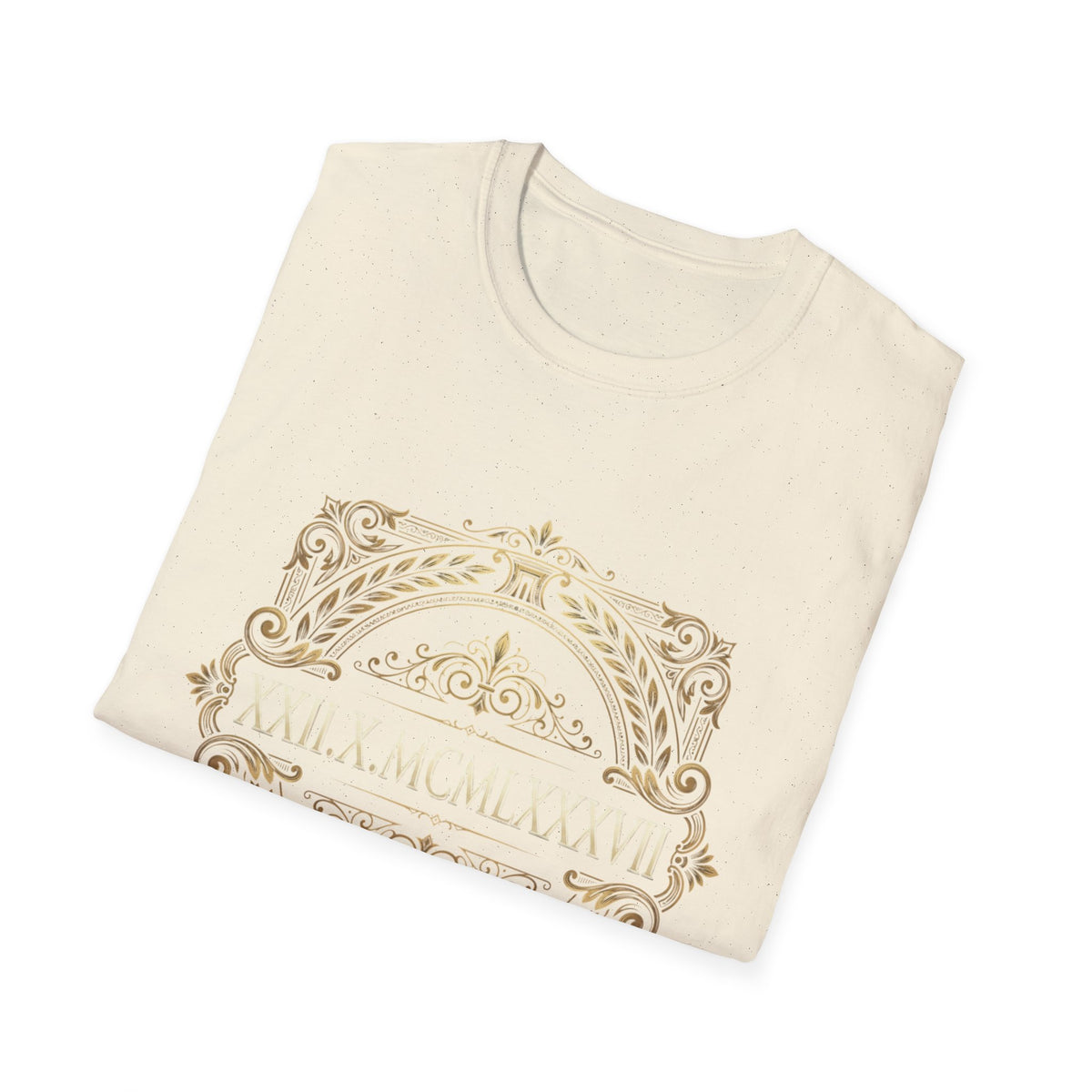 BDOS-Roman Numeral-UTShirt1 — Vintage Gold Ornate Crest "All Things" Design
