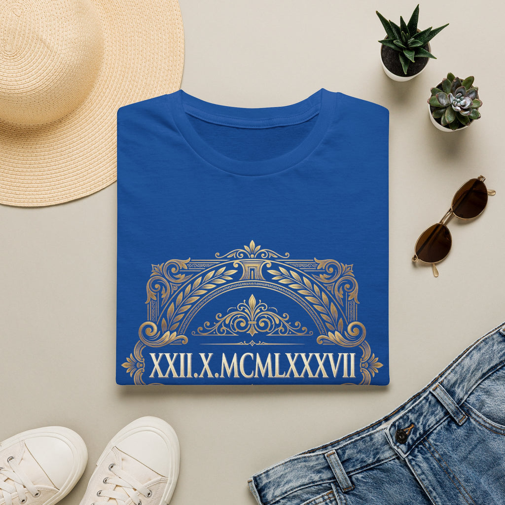 BDOS-Roman Numeral-UTShirt1 — Vintage Gold Ornate Crest "All Things" Design