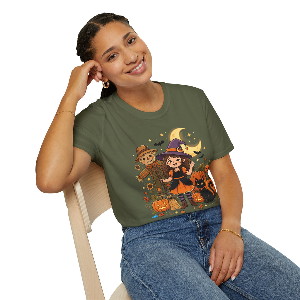 BDOS-Cute Halloween-WTShirt1 - Cute Witch, Black Cat & Pumpkin Fall Tee - Holiday Collection