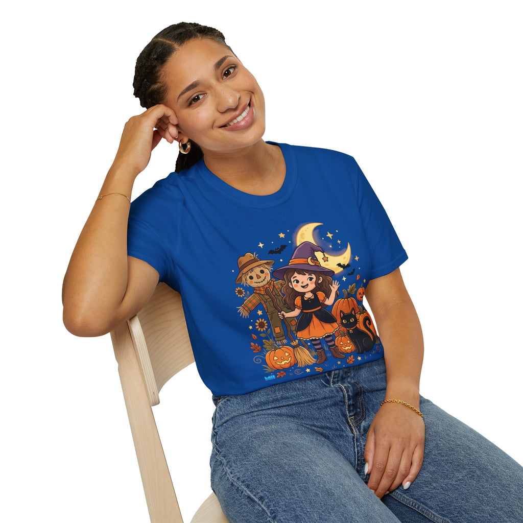 BDOS-Cute Halloween-WTShirt1 - Cute Witch, Black Cat & Pumpkin Fall Tee - Holiday Collection