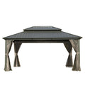 12' x 16' Hardtop Gazebo with Aluminum Frame and Double Roof