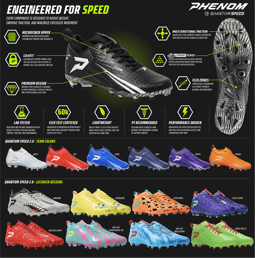 Quantum Speed: Football Cleats - Slime - Team Colors