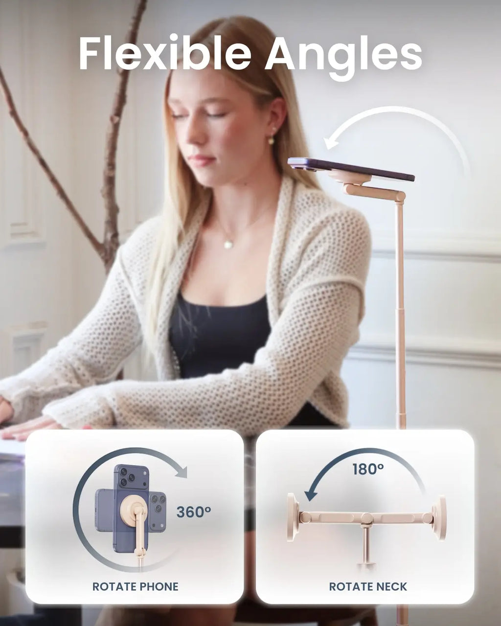 JustTap™ Magnetic Phone Tripod - Ombré Peach