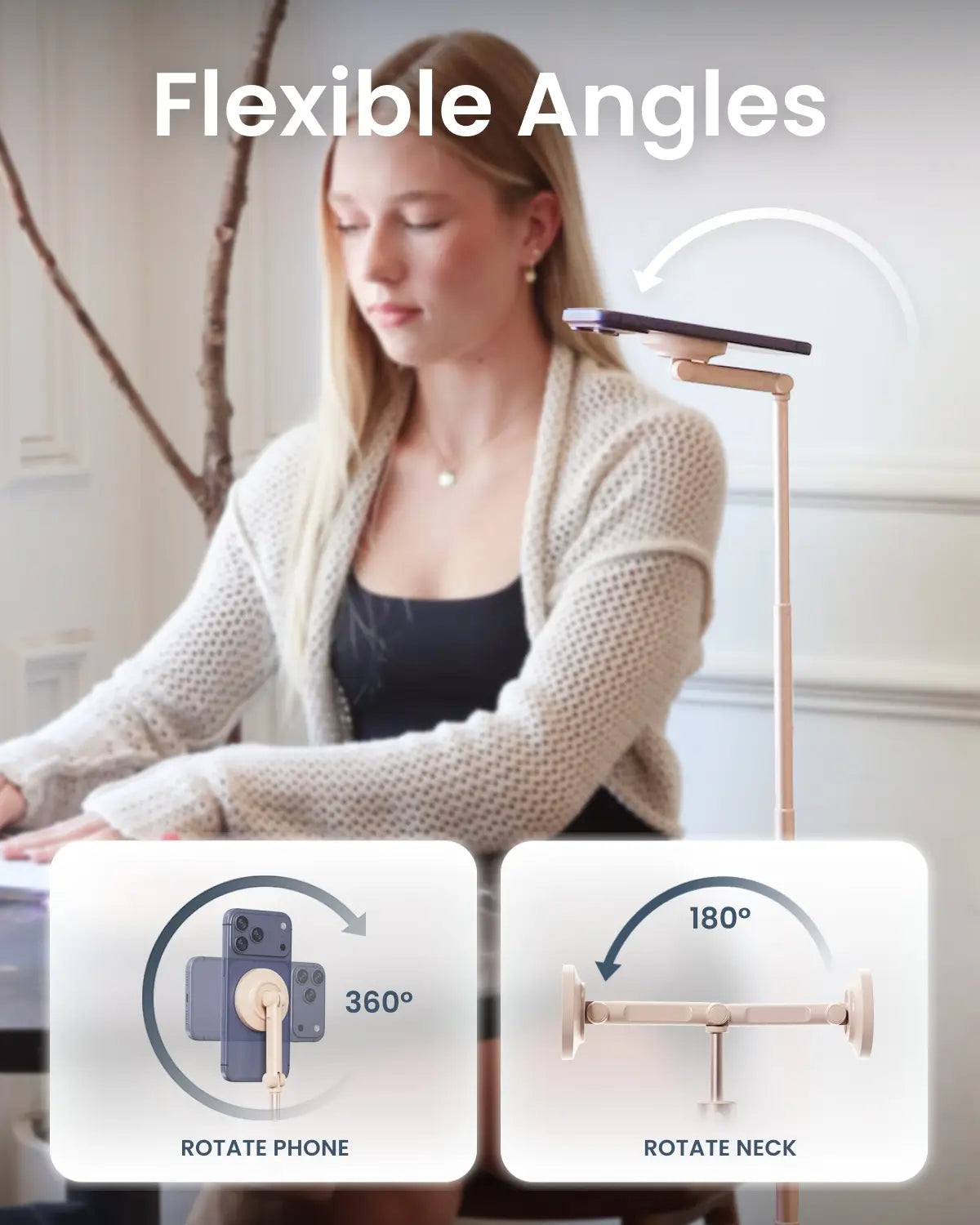 JustTap™ Magnetic Phone Tripod - Ombré Peach