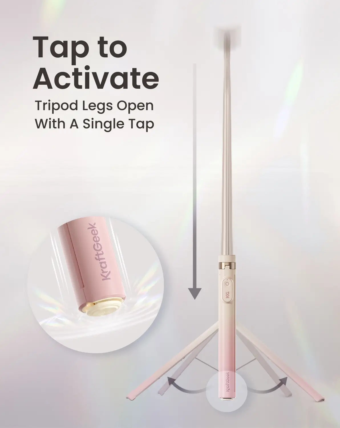JustTap™ Magnetic Phone Tripod - Ombré Peach