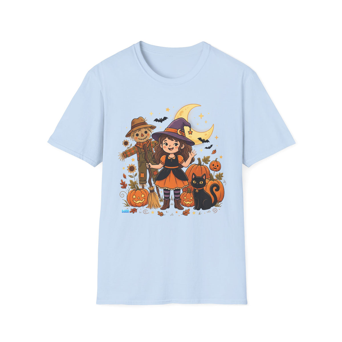 BDOS-Cute Halloween-WTShirt1 - Cute Witch, Black Cat & Pumpkin Fall Tee - Holiday Collection