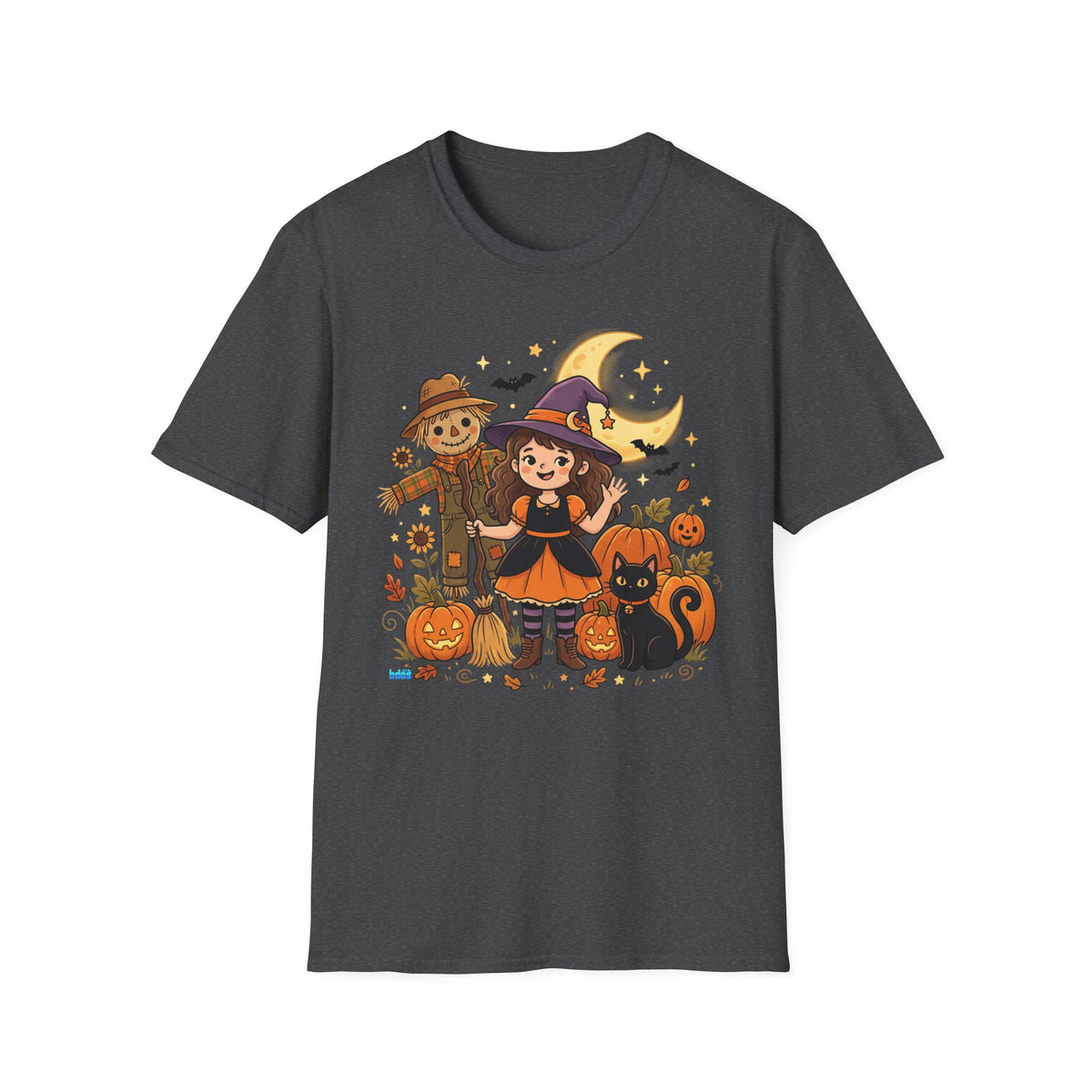 BDOS-Cute Halloween-WTShirt1 - Cute Witch, Black Cat & Pumpkin Fall Tee - Holiday Collection