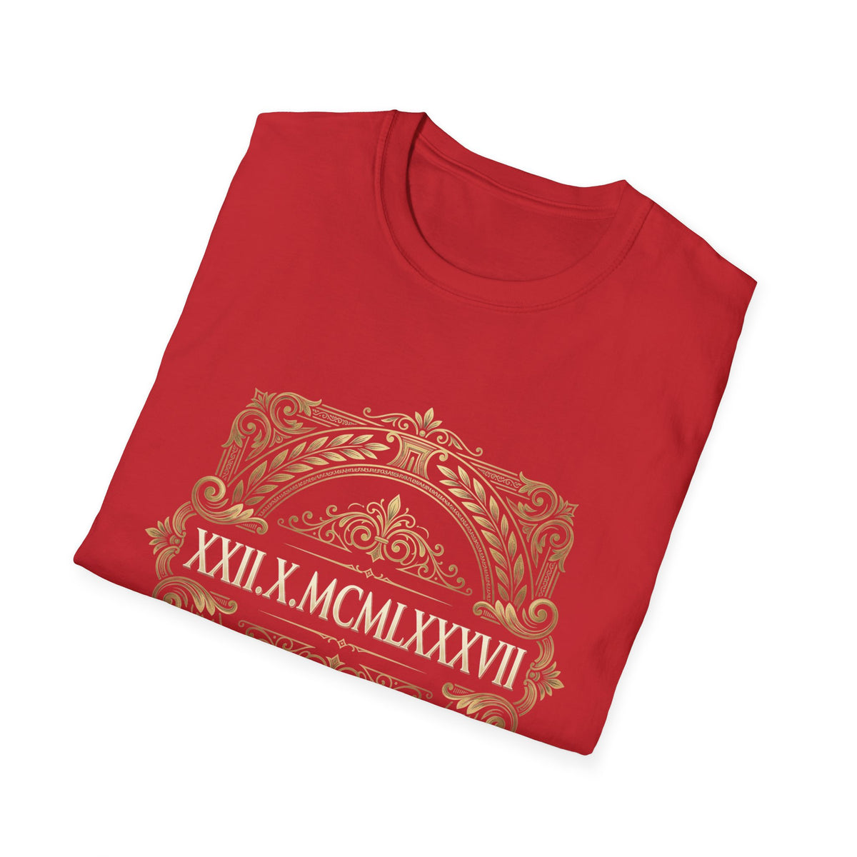 BDOS-Roman Numeral-UTShirt1 — Vintage Gold Ornate Crest "All Things" Design