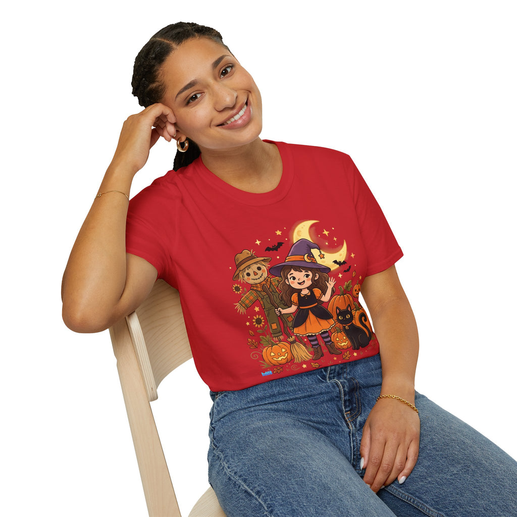 BDOS-Cute Halloween-WTShirt1 - Cute Witch, Black Cat & Pumpkin Fall Tee - Holiday Collection