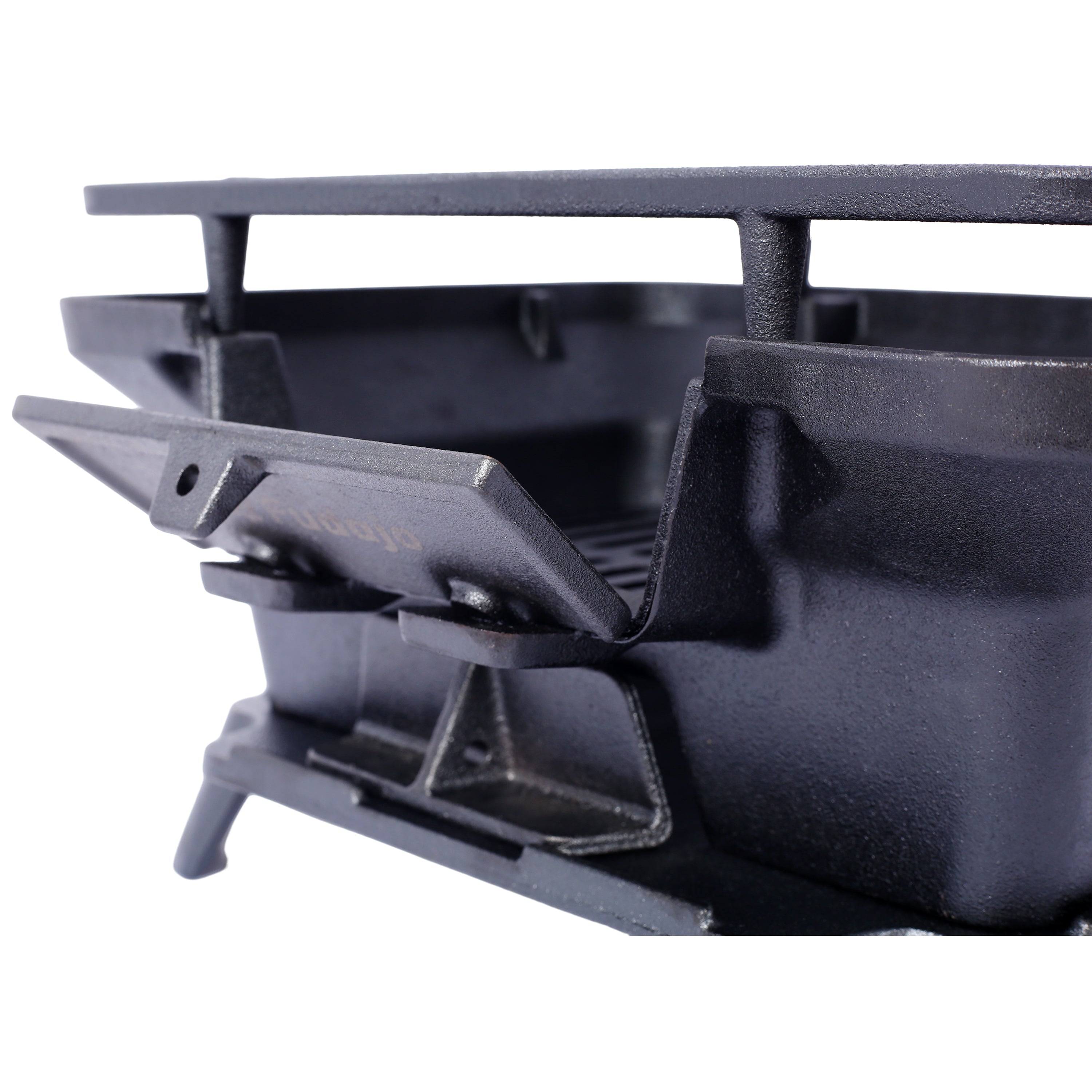 Oval Cast Iron Grill Outdoor Portable Charcoal Tabletop Skillet