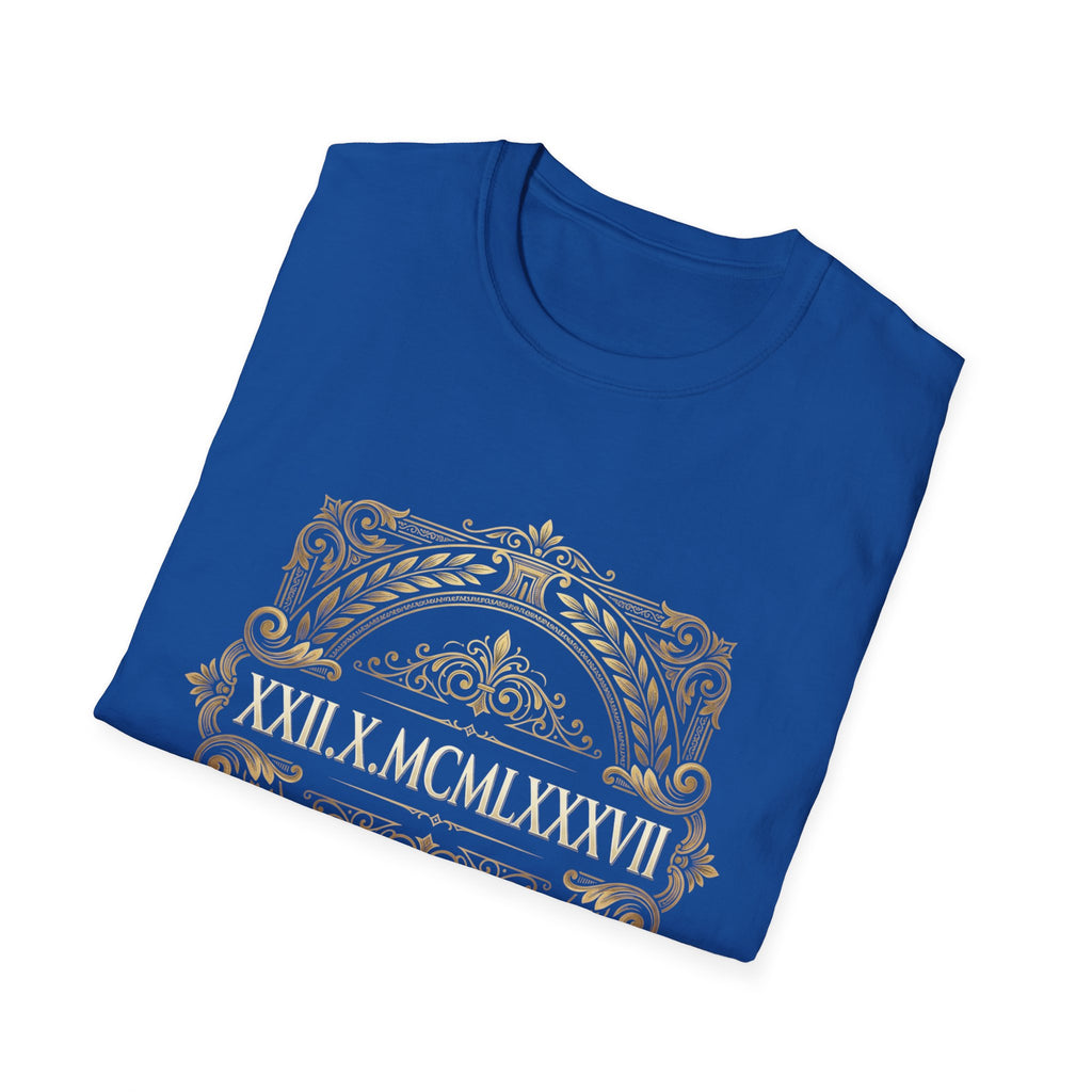 BDOS-Roman Numeral-UTShirt1 — Vintage Gold Ornate Crest "All Things" Design