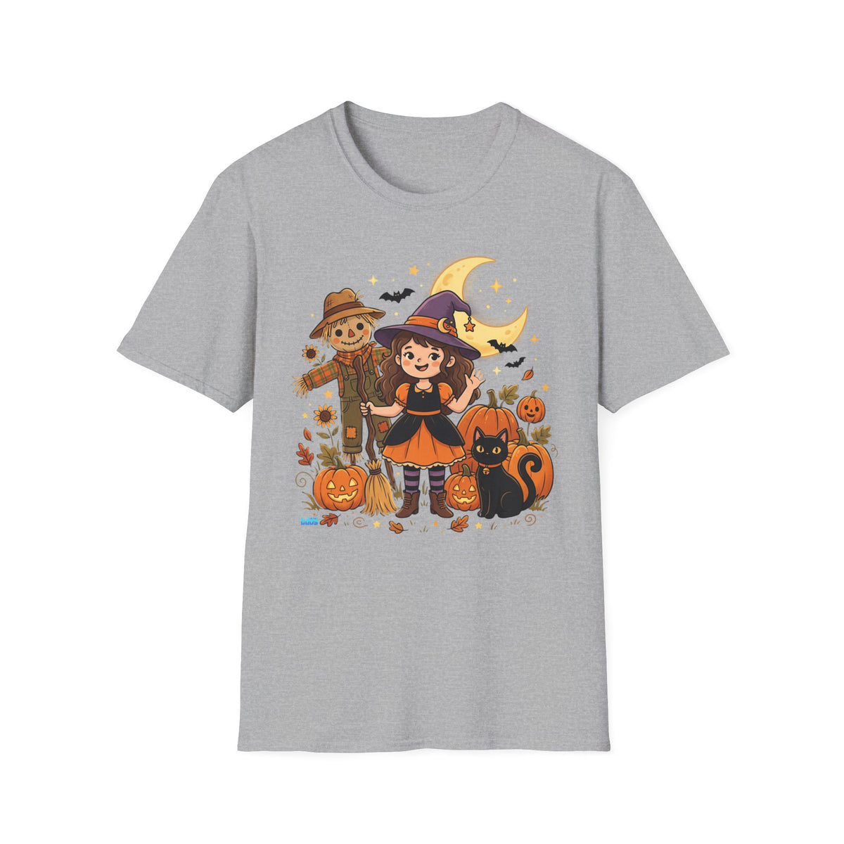 BDOS-Cute Halloween-WTShirt1 - Cute Witch, Black Cat & Pumpkin Fall Tee - Holiday Collection