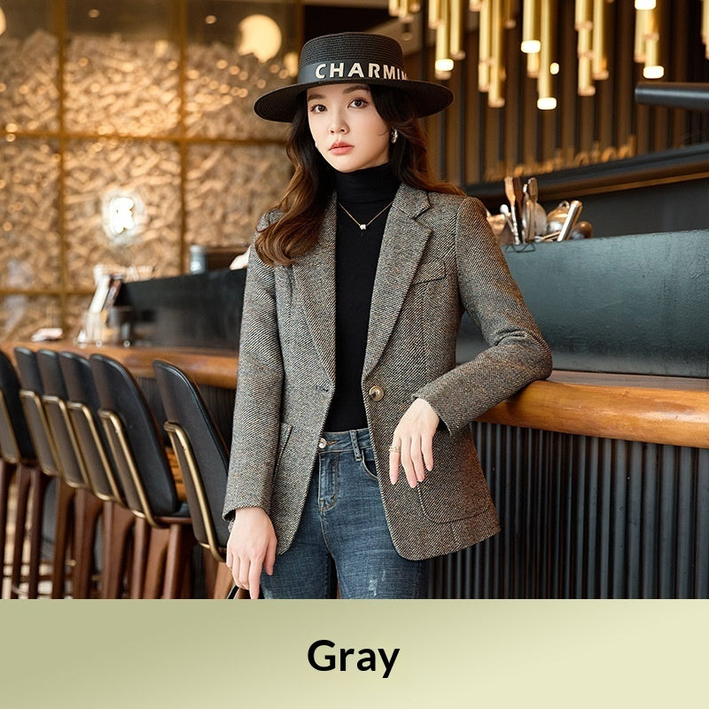 Sophisticated Wool Coat for Spring & Autumn – Elegant Lightweight Seasonal Outerwear
