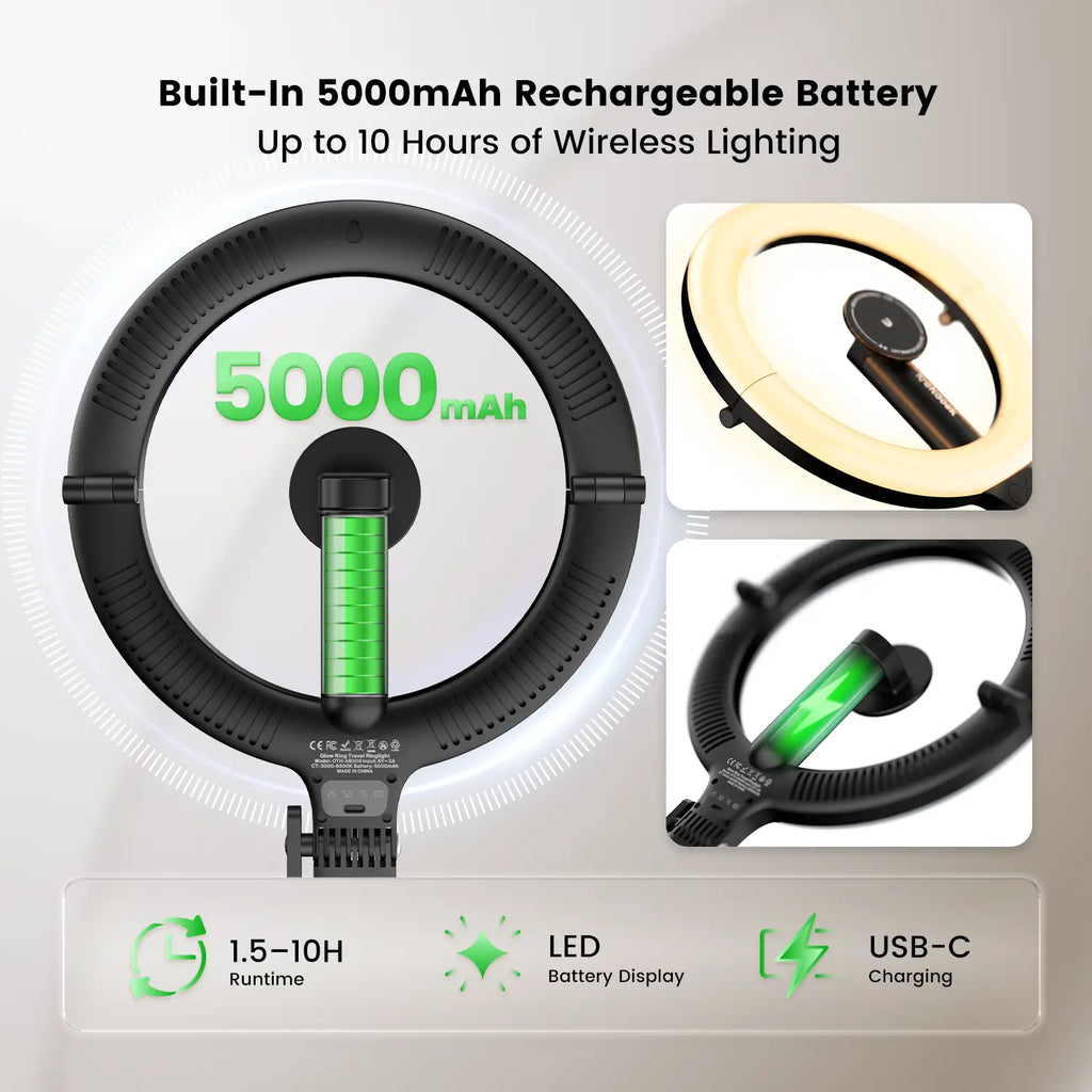 GlowRing™ Portable Ring Light with Tripod Stand