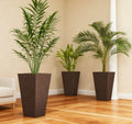 Outdoor Flower Plant Pots, Set of 3 Tall Planters with Drainage Hole