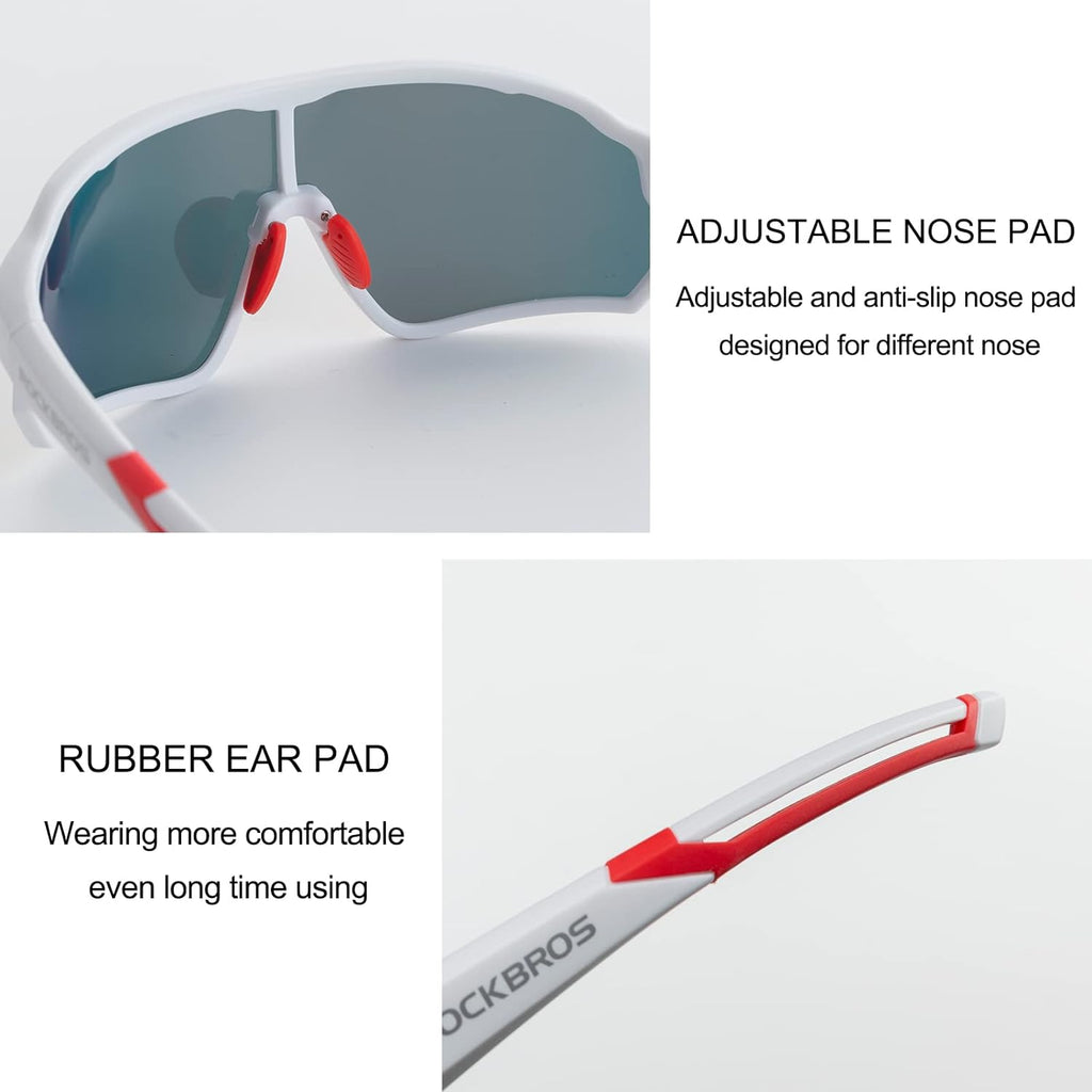 ROCKBROS Polarised Full Lens Sunglasses Cycling Bicycle Glasses Outdoor Sports Eyewear UV400