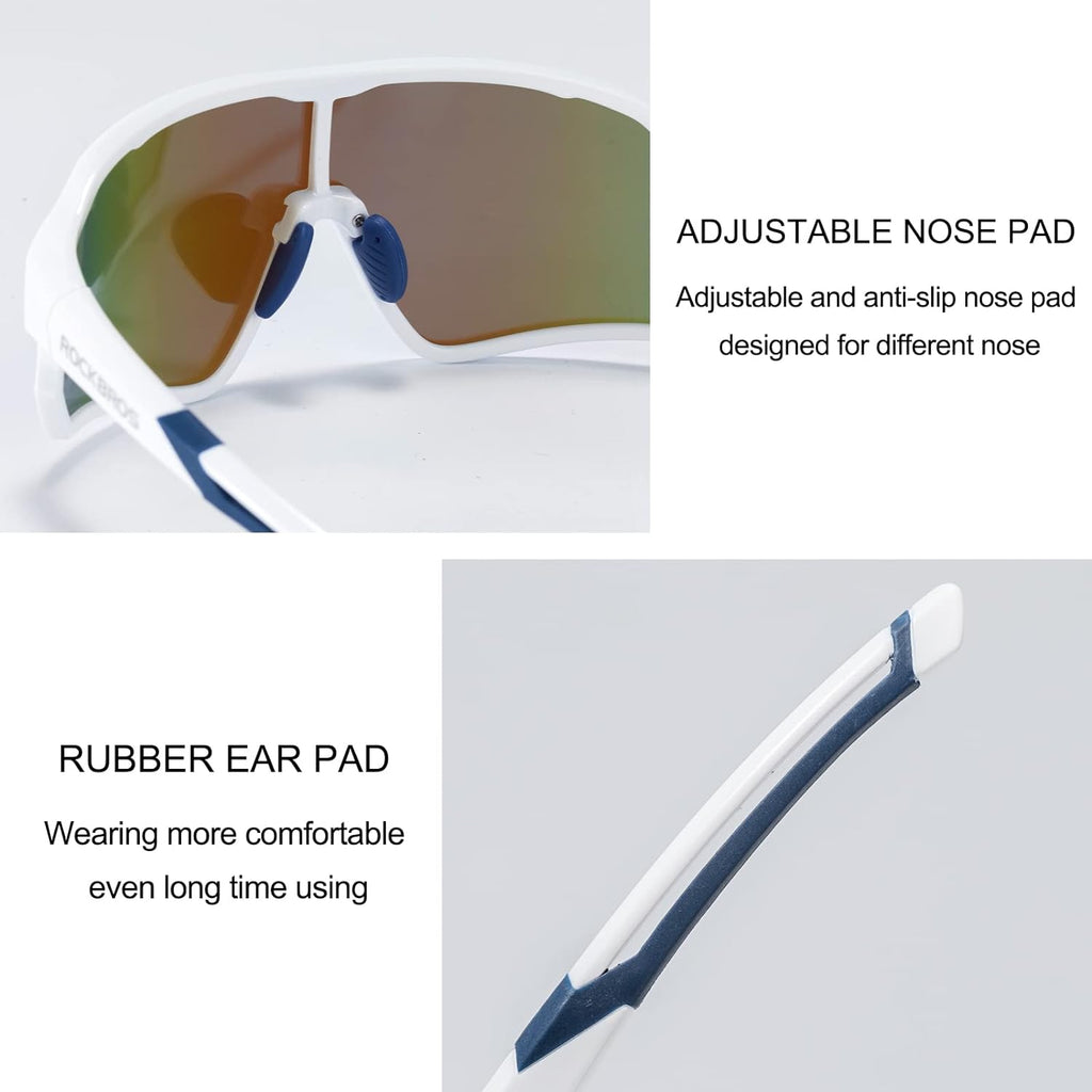 ROCKBROS Polarised Full Lens Sunglasses Cycling Bicycle Glasses Outdoor Sports Eyewear UV400
