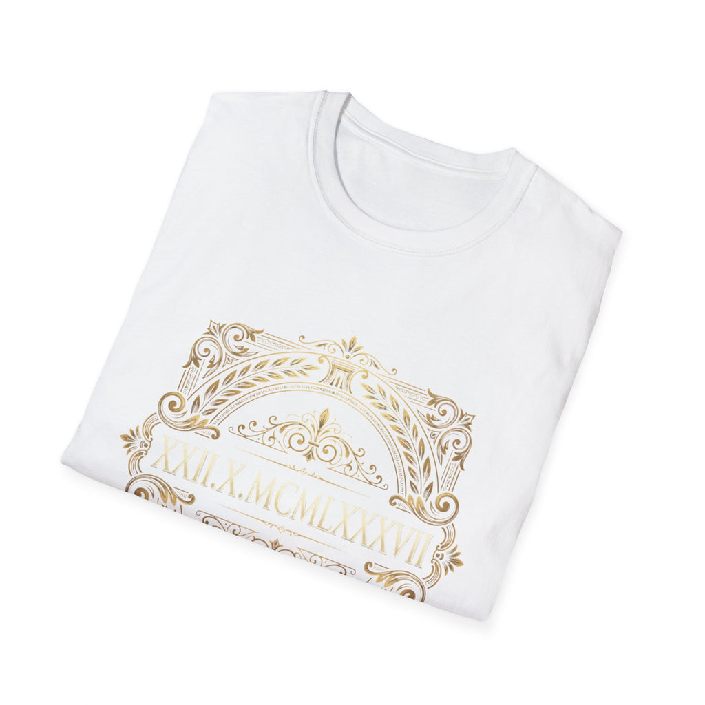 BDOS-Roman Numeral-UTShirt1 — Vintage Gold Ornate Crest "All Things" Design