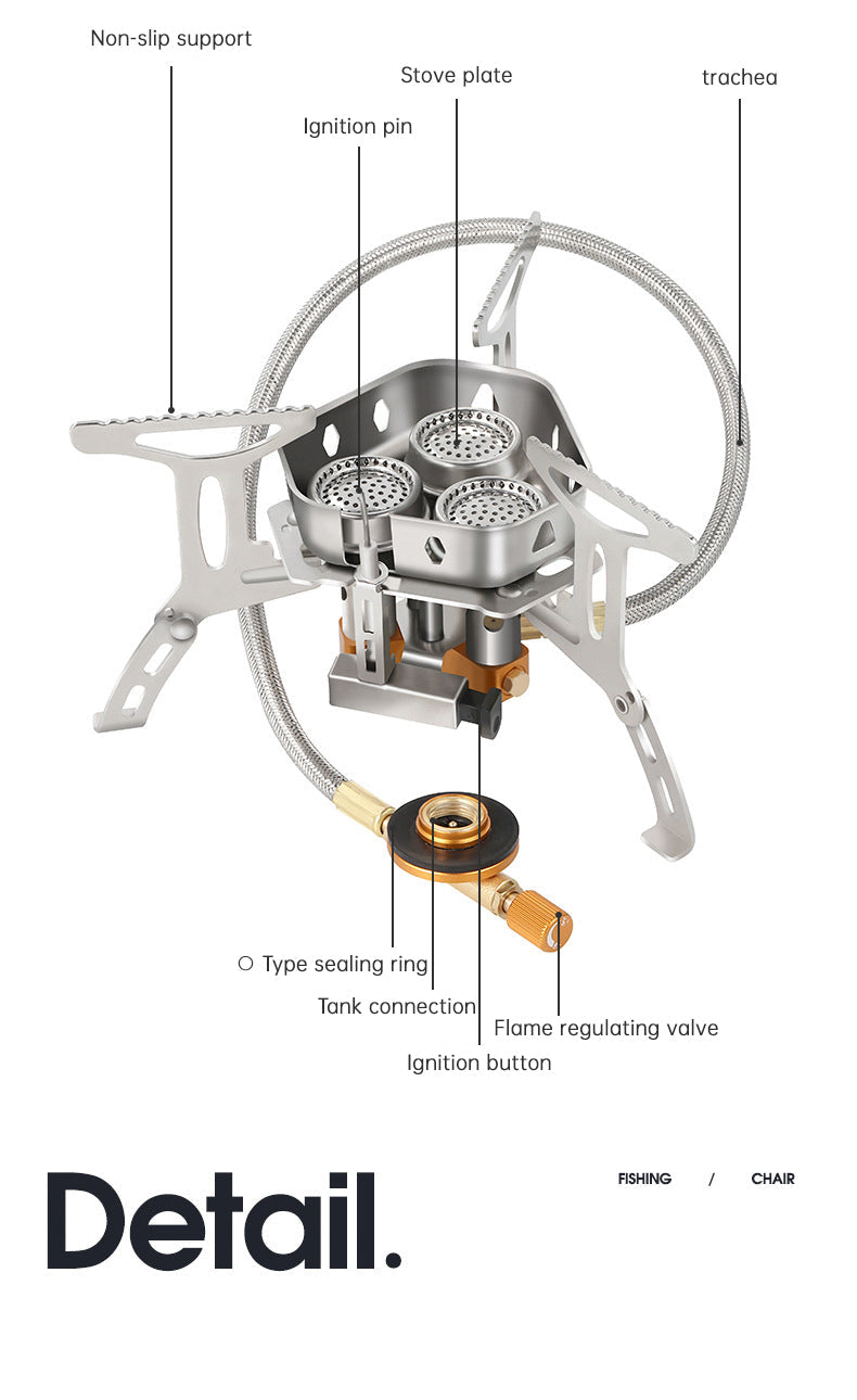 Design Camping Gas Stove Delicate Appearance Outdoor Hiking Portable Gas Stove