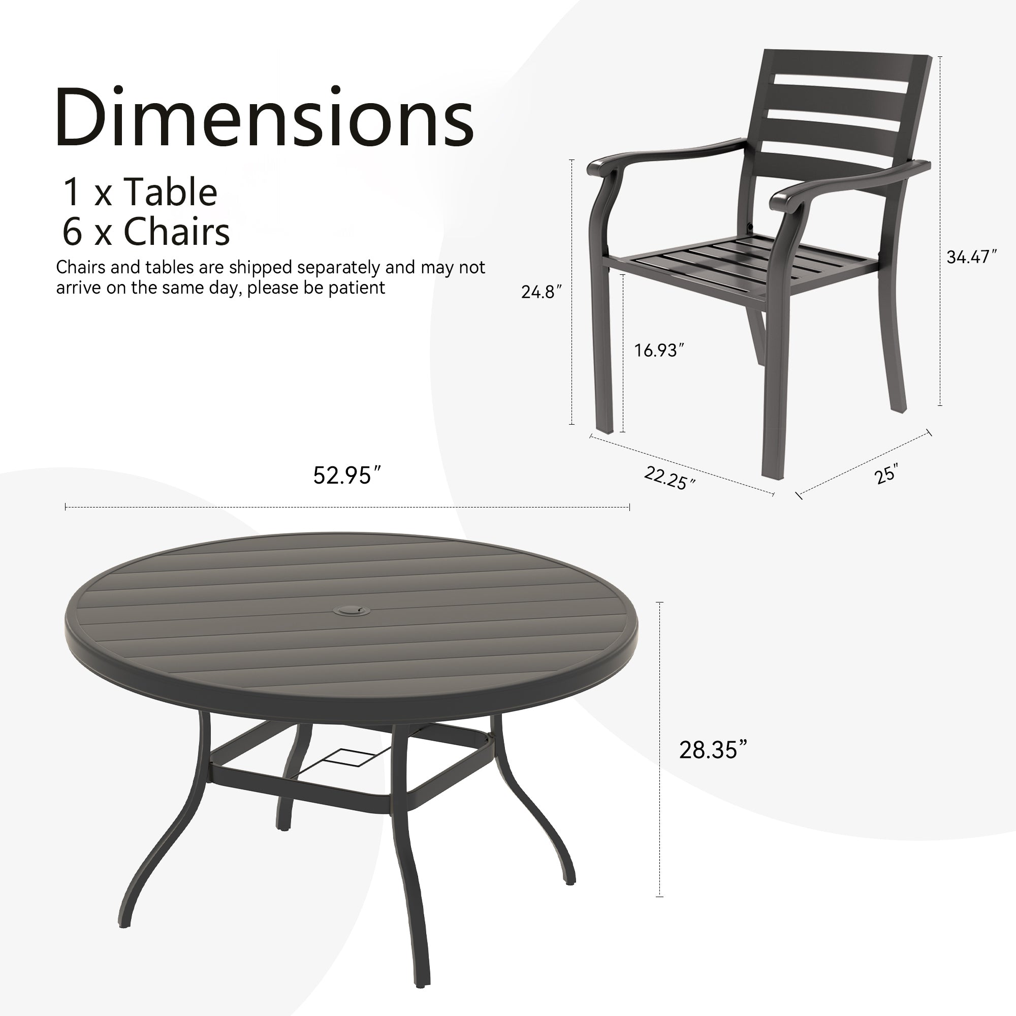 7 Pieces Outdoor Patio Dining Set