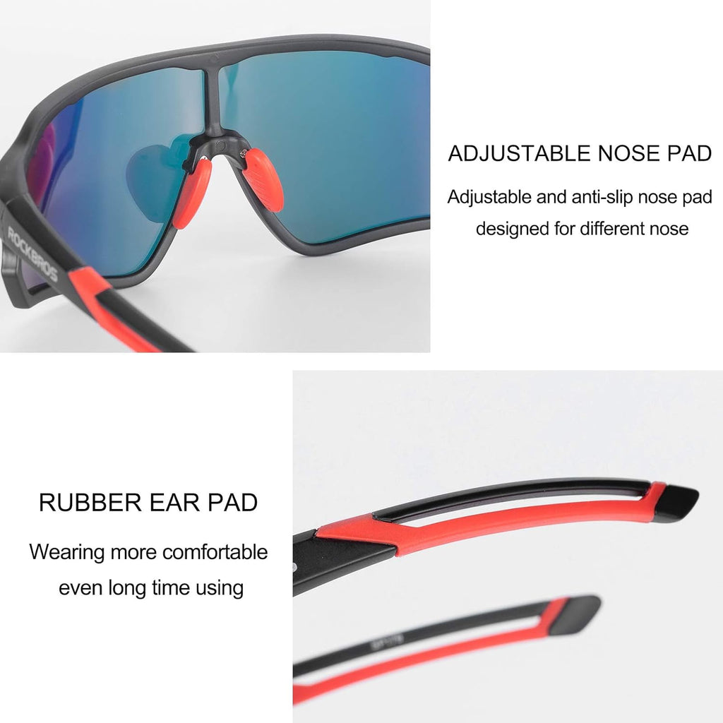 ROCKBROS Polarised Full Lens Sunglasses Cycling Bicycle Glasses Outdoor Sports Eyewear UV400