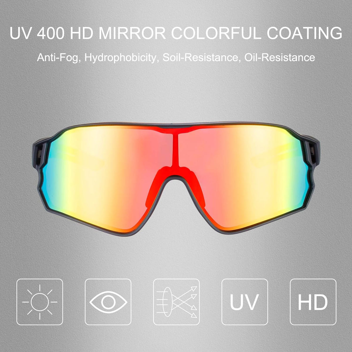 ROCKBROS Polarised Full Lens Sunglasses Cycling Bicycle Glasses Outdoor Sports Eyewear UV400