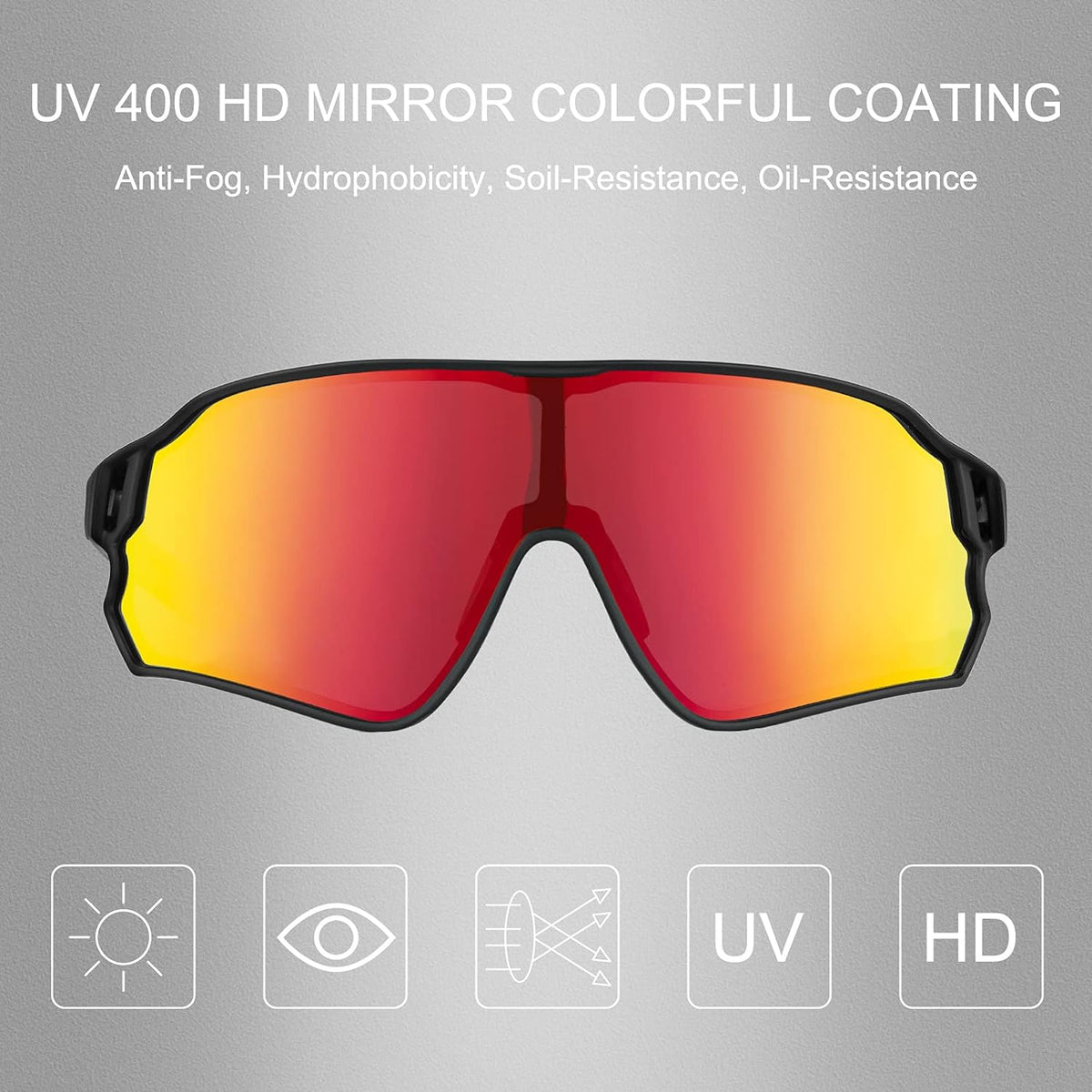 ROCKBROS Polarised Full Lens Sunglasses Cycling Bicycle Glasses Outdoor Sports Eyewear UV400