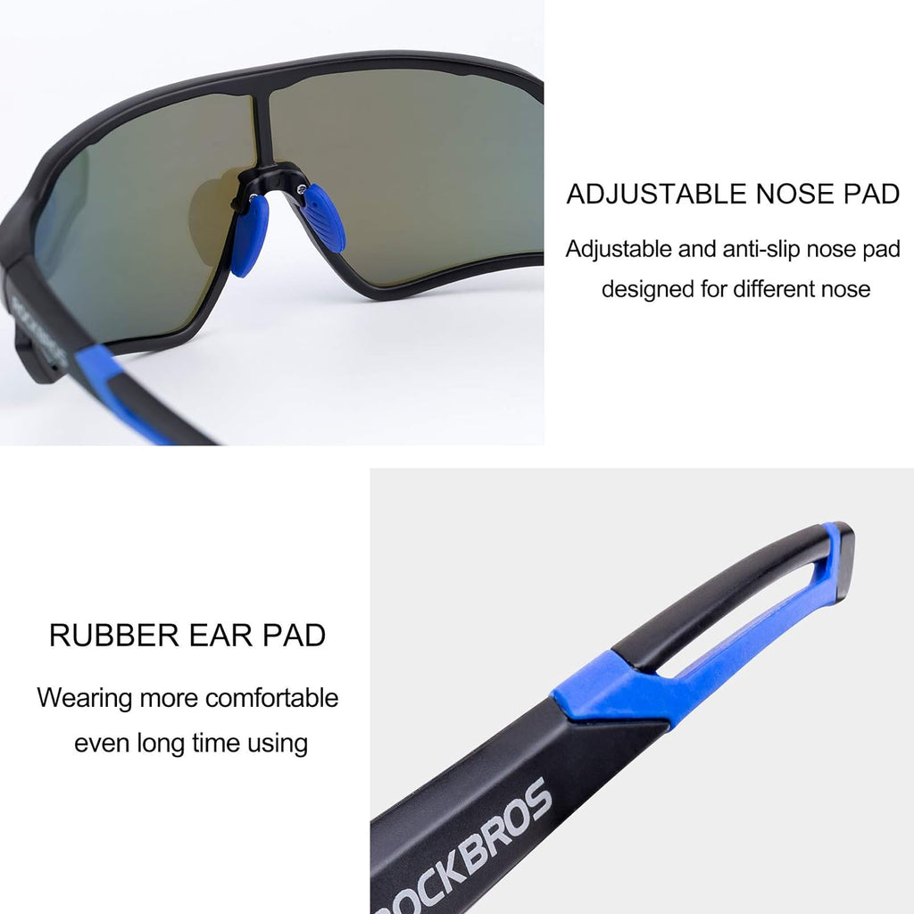 ROCKBROS Polarised Full Lens Sunglasses Cycling Bicycle Glasses Outdoor Sports Eyewear UV400