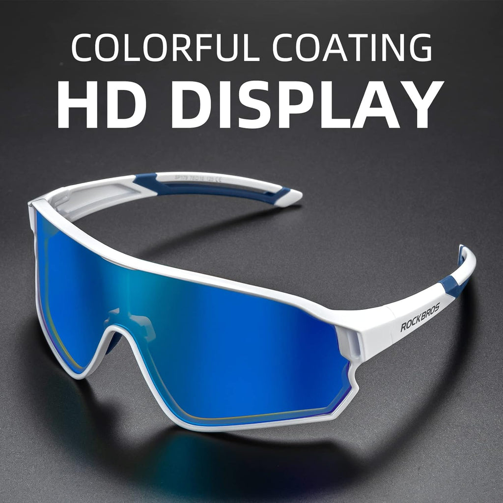 ROCKBROS Polarised Full Lens Sunglasses Cycling Bicycle Glasses Outdoor Sports Eyewear UV400