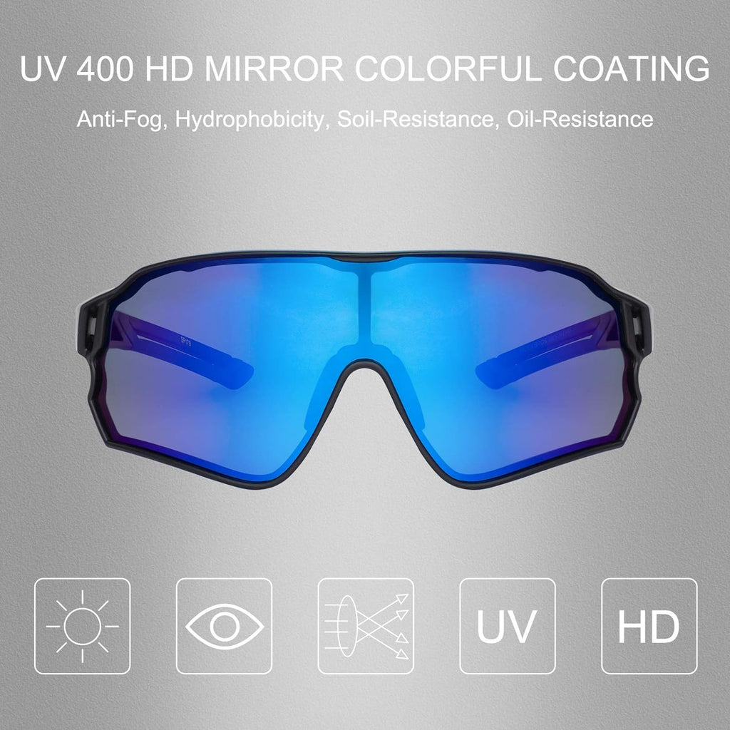 ROCKBROS Polarised Full Lens Sunglasses Cycling Bicycle Glasses Outdoor Sports Eyewear UV400