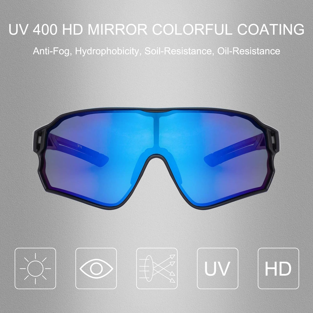 ROCKBROS Polarised Full Lens Sunglasses Cycling Bicycle Glasses Outdoor Sports Eyewear UV400