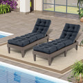 Outdoor Lounge Chaise Cushion Set of 2 (Chairs NOT included) - 73x22 Inch High Back