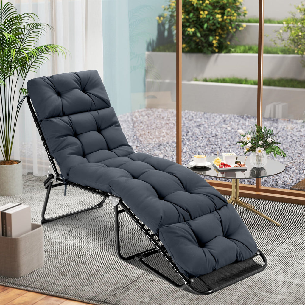 Outdoor Lounge Chaise Cushion Set of 2 (Chairs NOT included) - 73x22 Inch High Back