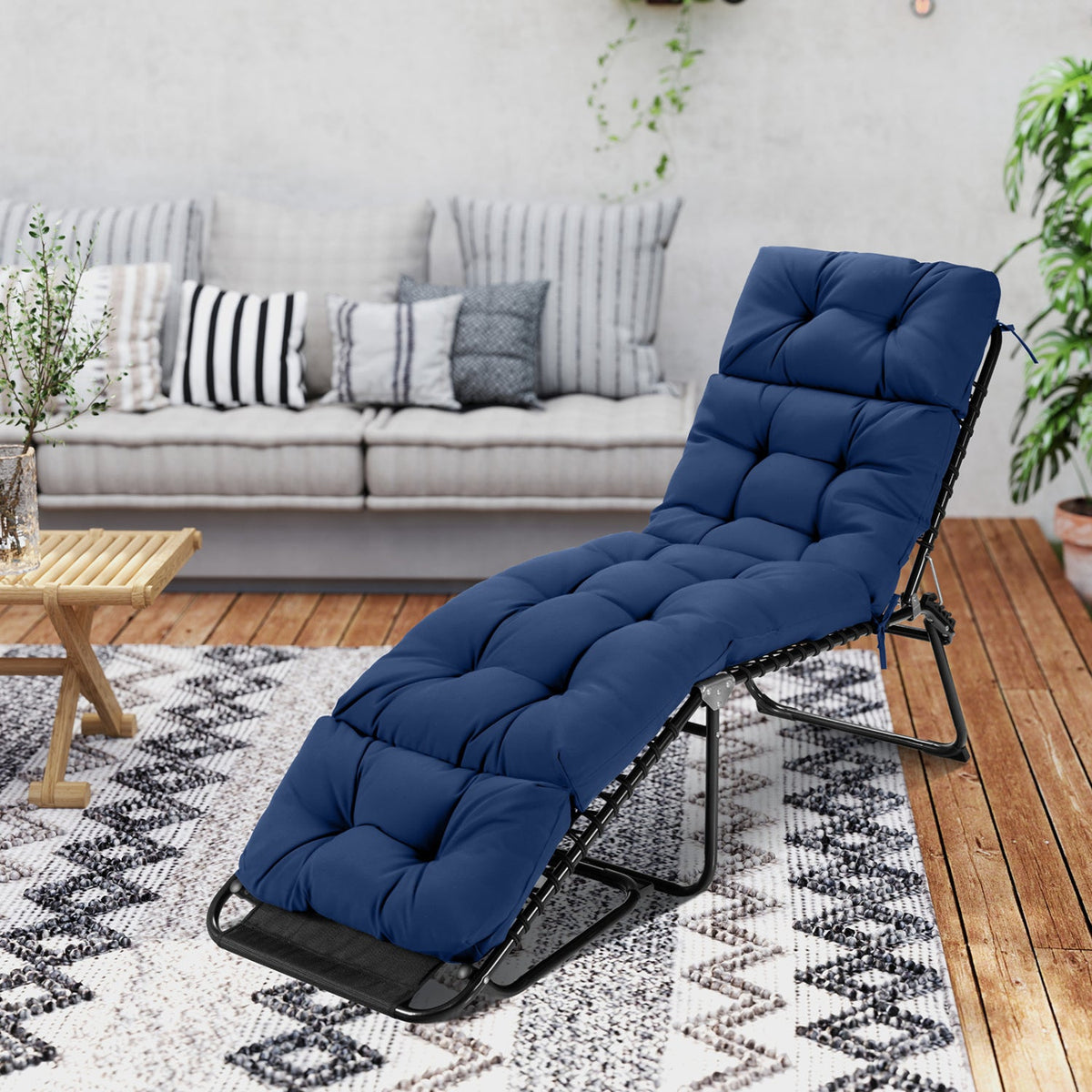 Outdoor Lounge Chaise Cushion Set of 2 (Chairs NOT included) - 73x22 Inch High Back