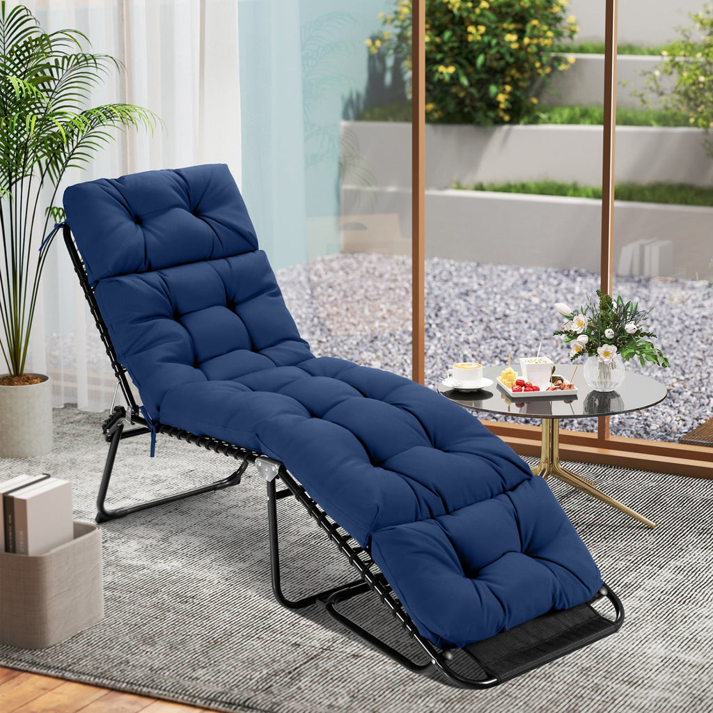Outdoor Lounge Chaise Cushion Set of 2 (Chairs NOT included) - 73x22 Inch High Back