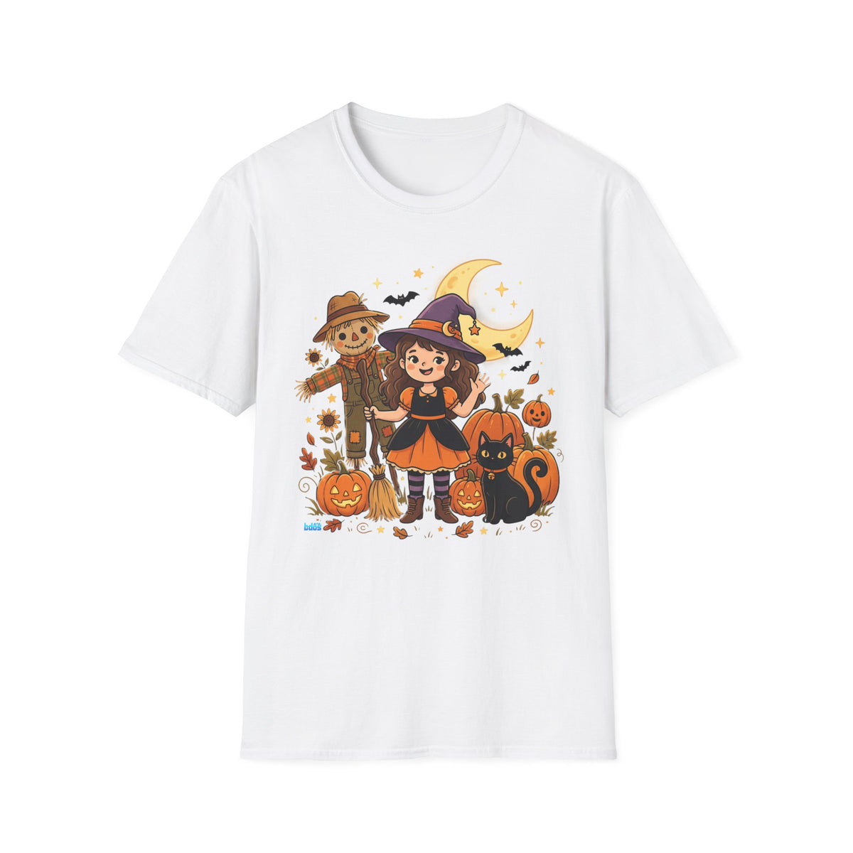 BDOS-Cute Halloween-WTShirt1 - Cute Witch, Black Cat & Pumpkin Fall Tee - Holiday Collection