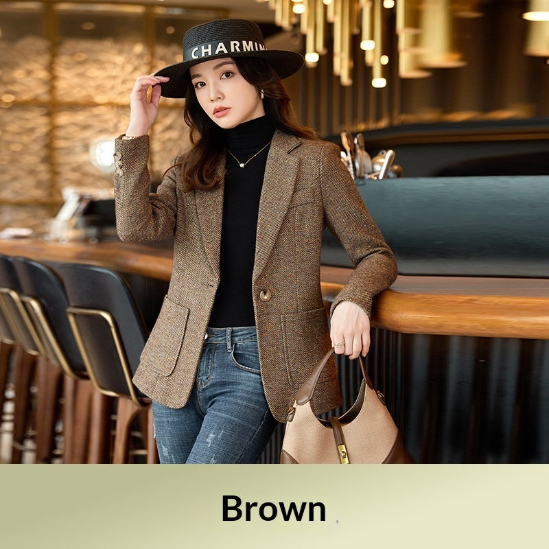 Sophisticated Wool Coat for Spring & Autumn – Elegant Lightweight Seasonal Outerwear
