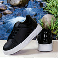 Boys' Low-Top Casual Sneakers – Ultra-Soft Lightweight EVA Sole, PU Upper, Lace-Up Sports Shoes