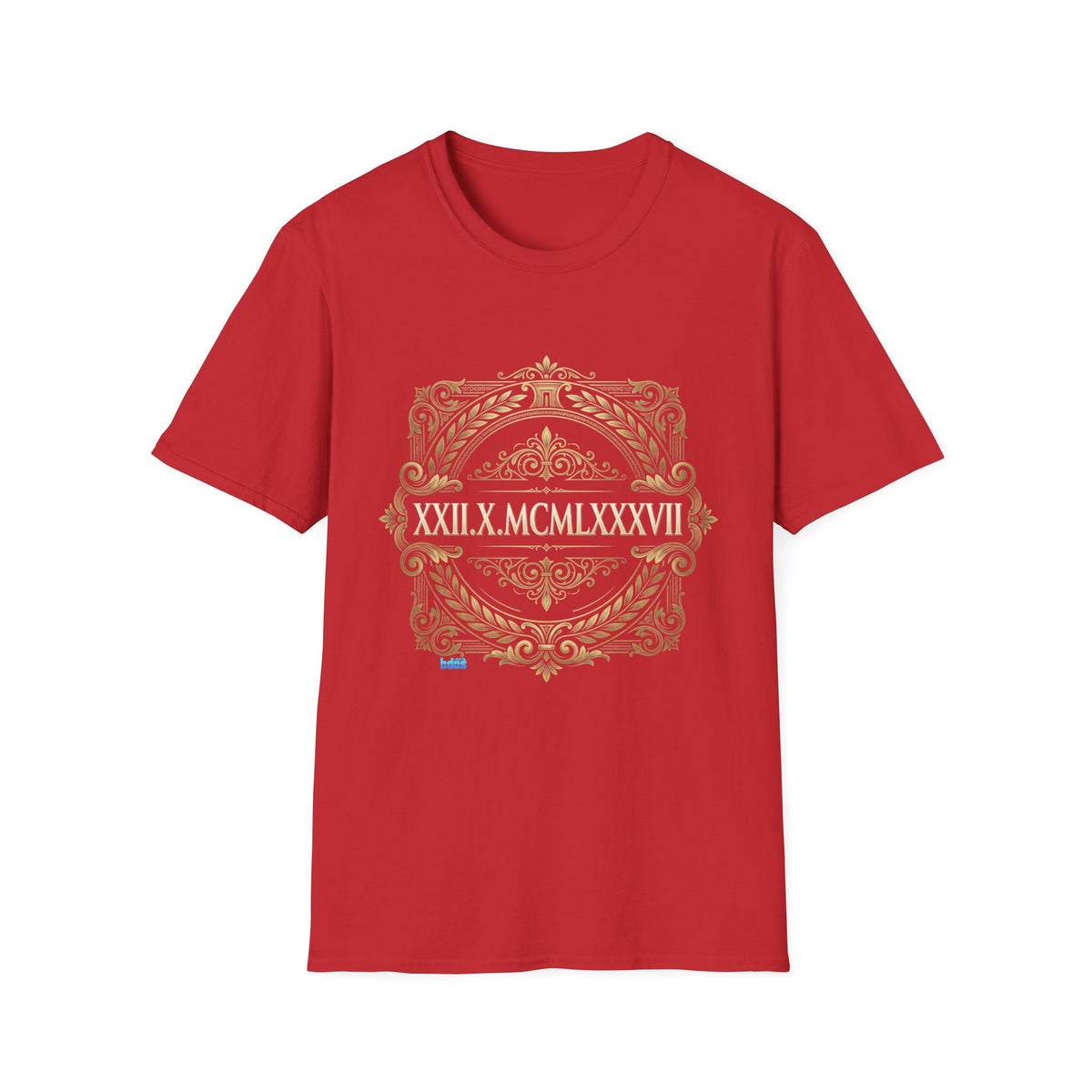 BDOS-Roman Numeral-UTShirt1 — Vintage Gold Ornate Crest "All Things" Design