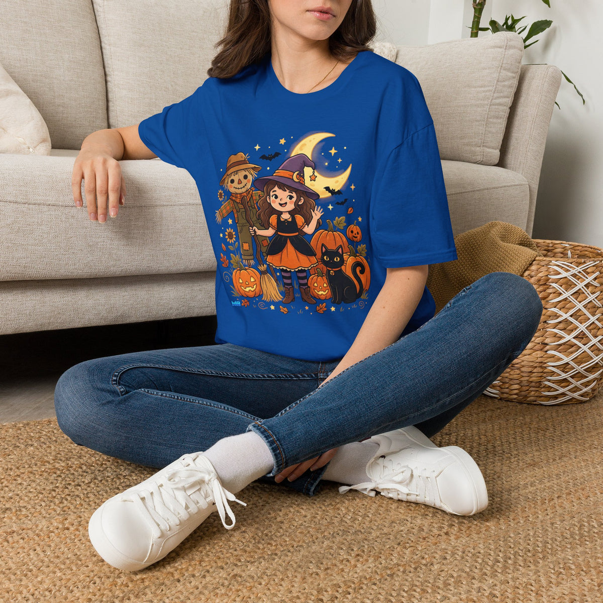 BDOS-Cute Halloween-WTShirt1 - Cute Witch, Black Cat & Pumpkin Fall Tee - Holiday Collection